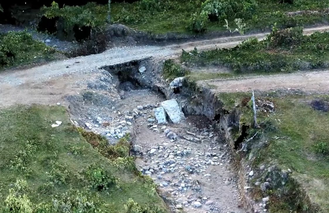Nuvola di punti del canale — zona di erosione